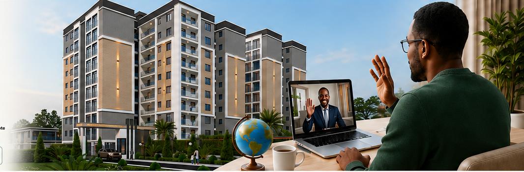 Diaspora investor using a virtual meeting to buy at Vanilla Vista Gardens