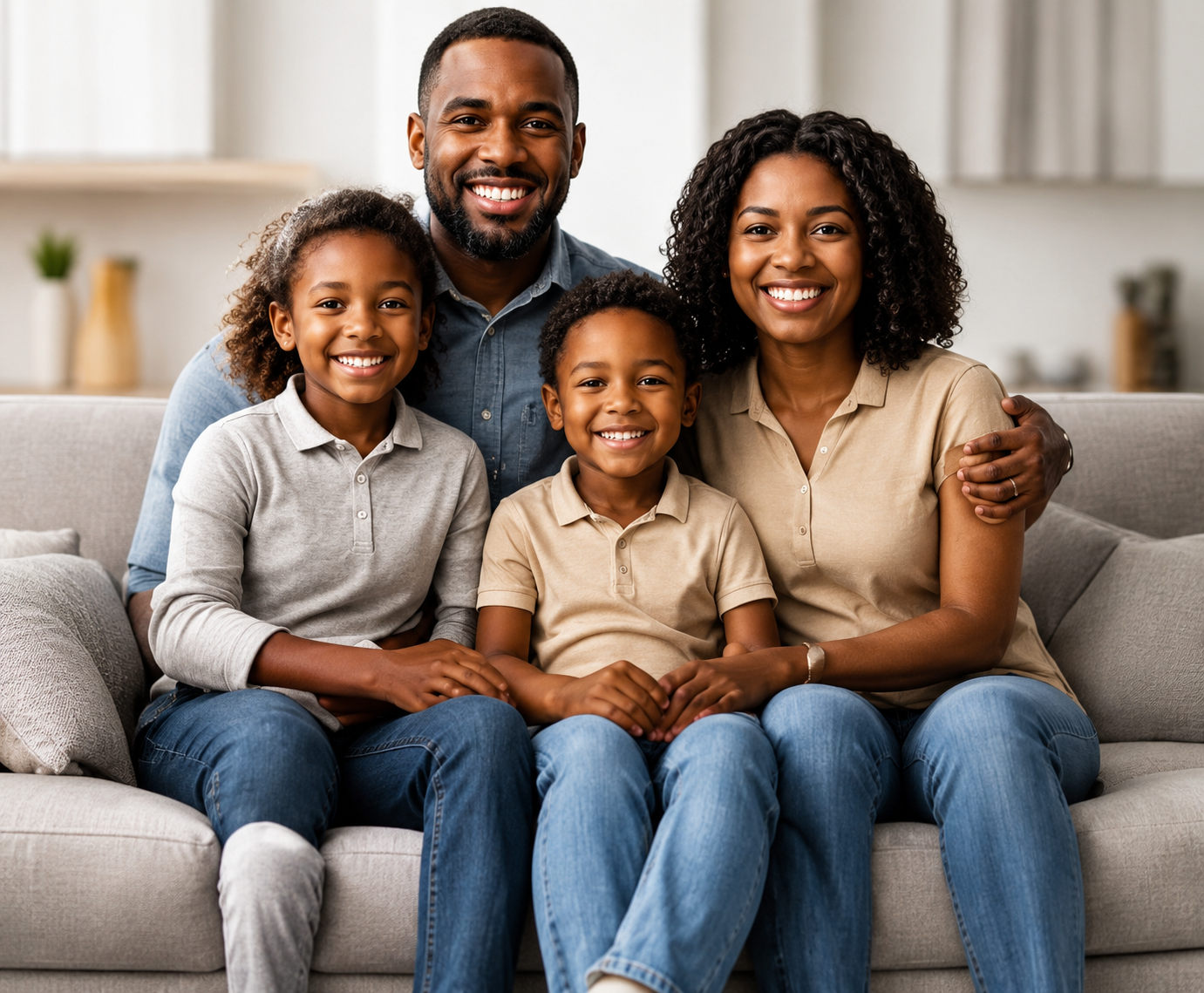Happy family at home